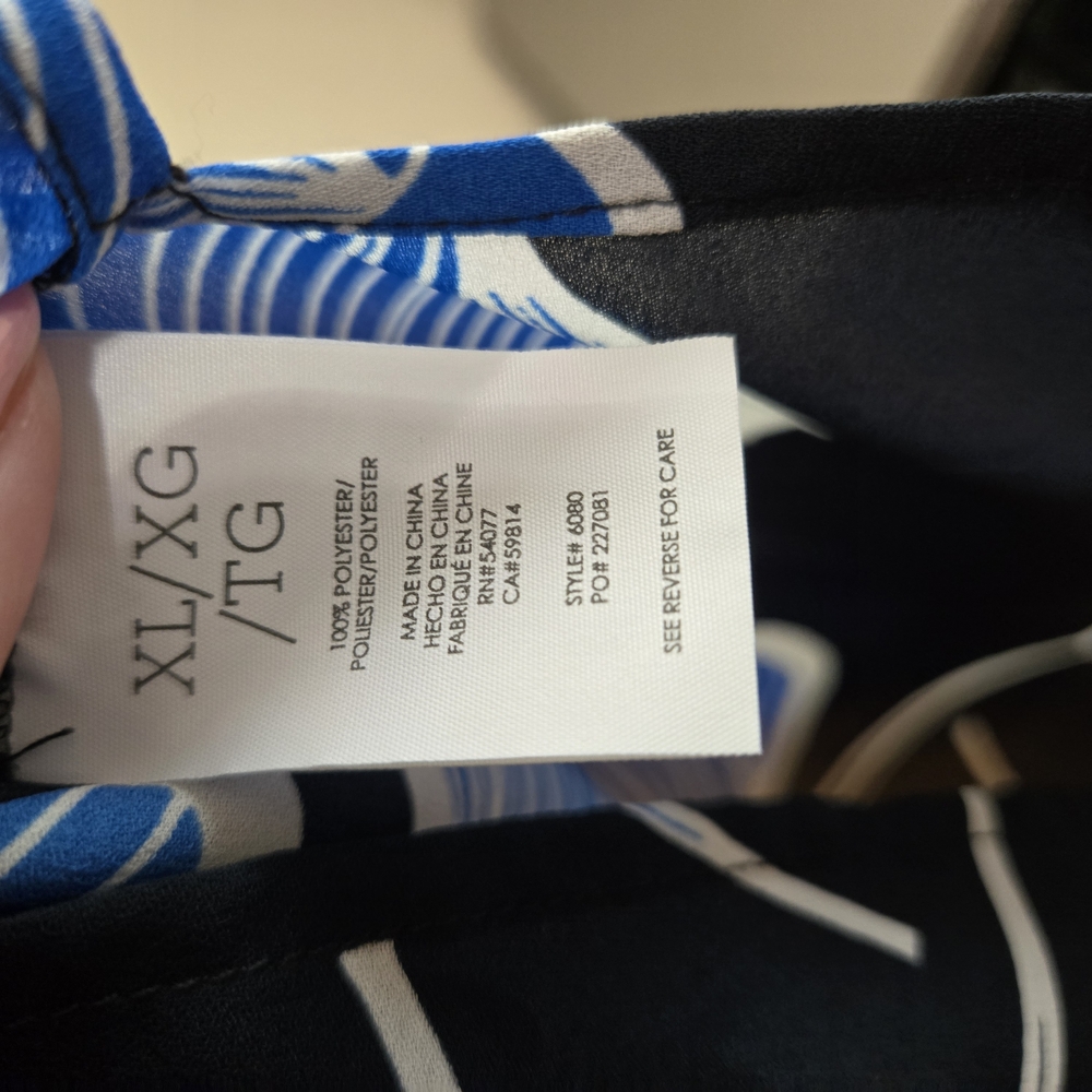 CAbi Black and Blue Butterfly Blouse - Picture 3 of 5